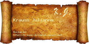 Krauss Julianna névjegykártya